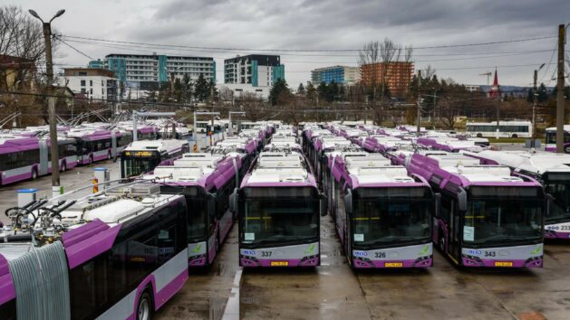 25 troleibuze Solaris au fost introduse marţi în circulație la Cluj FOTO