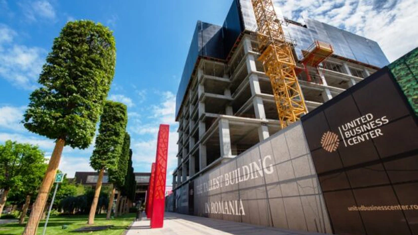UBC 0, cea mai înaltă clădire din România, de 155 de metri, a ajuns cu structura la etajul 8