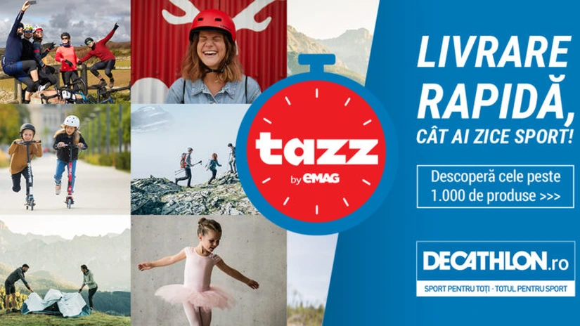 Platforma Tazz by eMAG încheie un parteneriat cu Decathlon. În ce oraşe sunt disponibile articolele sportive