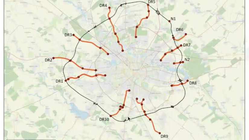 Capitala ar putea avea 10 drumuri radiale, înțepate în Centură și A0. Harta noilor șosele