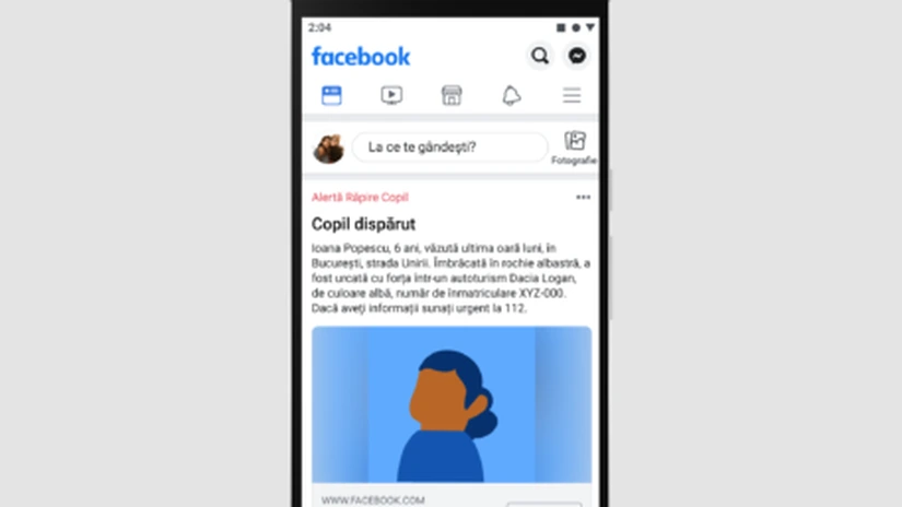 Facebook lansează în România un sistem de alertă pentru a ajuta la localizarea copiilor dispăruți
