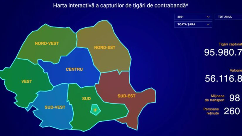 Peste 95 de milioane de țigarete de contrabandă au fost confiscate în primele nouă luni ale acestui an