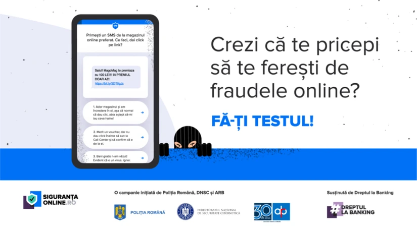 Poliția Română, Directoratul Național de Securitate Cibernetică și Asociația Română a Băncilor lansează o campanie despre cum să ne protejăm de fraudele online