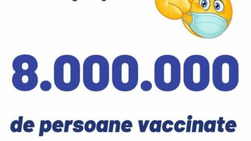 România a depășit pragul de 8 milioane de persoane vaccinate anti-COVID-19