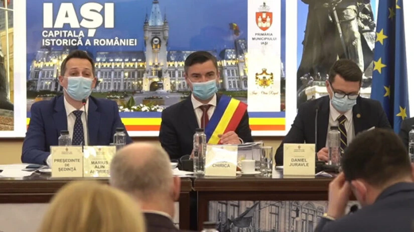 Consiliul local a votat bugetul pe 2022 al municipiului Iași. Primarul Chirica, proaspăt scăpat de controlul judiciar, a fost și el prezent