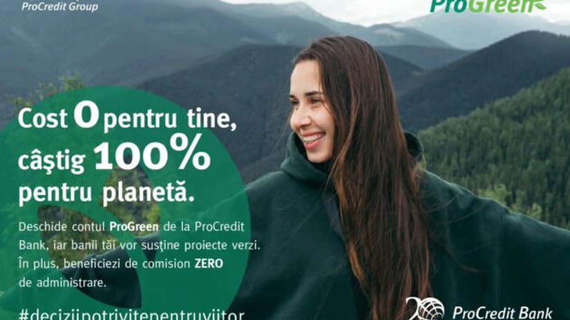 La 20 de ani de activitate, ProCredit Bank lansează ProGreen Aniversar, contul verde dedicat persoanelor fizice care vor să contribuie la un mediu sustenabil
