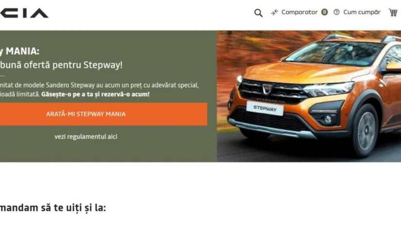 Dacia a vândut 600 de vehicule în luna octombrie prin platforma sa de e-commerce