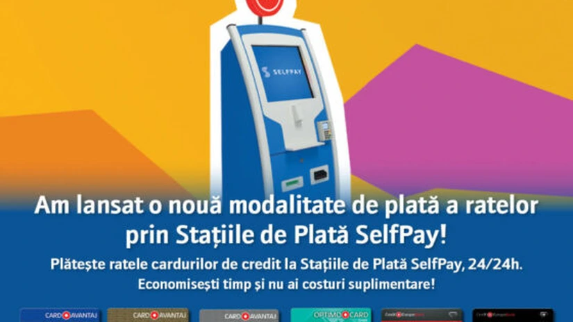 Credit Europe Bank lansează o nouă modalitate de plată a ratelor pentru cardurile de credit, prin Stațiile de Plată SelfPay