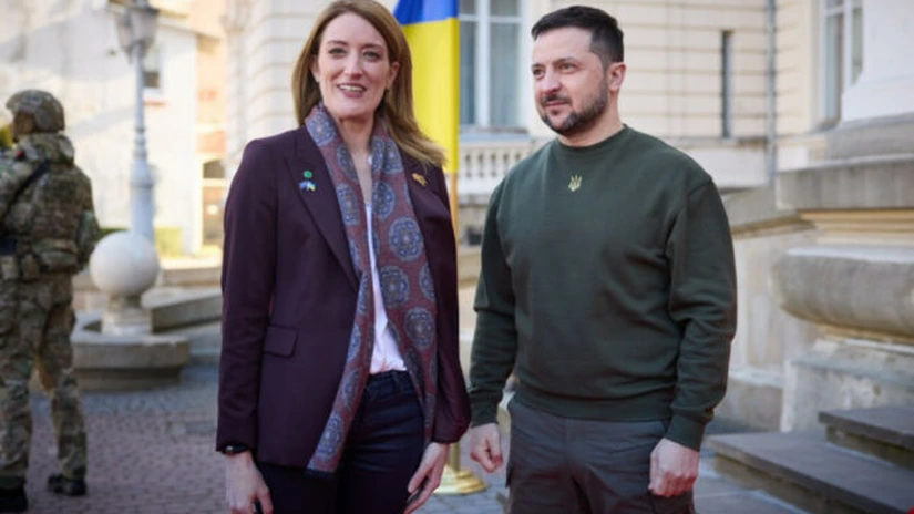 Volodimir Zelenski și Roberta Metsola speră ca Ucraina să înceapă negocierile de aderare la Uniunea Europeană chiar din acest an