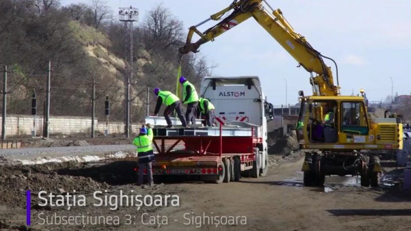 Calea ferată Brașov - Sighișoara: CFR Infrastructură a postat imagini noi cu loturile de la capete VIDEO