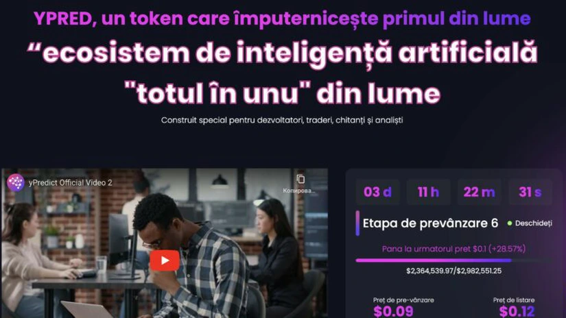Inteligența artificială în predicții crypto: yPredict - una dintre cele mai virale platforme crypto de inteligență artificială (P)