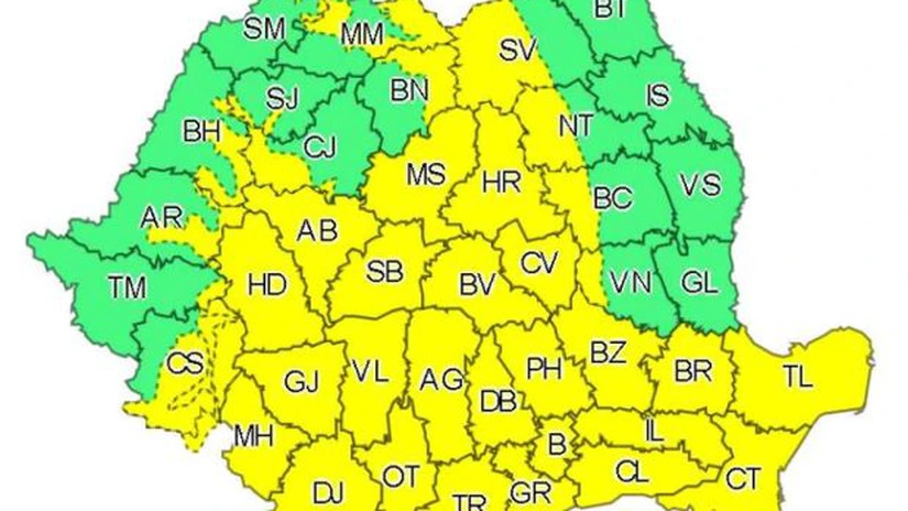 ANM: Cod galben de vânt în aproape toață țara până duminică. Ninsori și viscol în zona montană înaltă