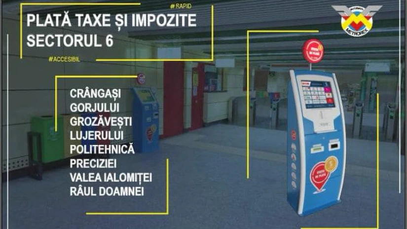 Metrorex amplasează automate pentru plata impozitelor și taxelor din Sectorul 6