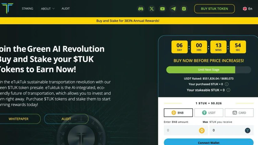 Industria transportului se schimbă! - Cum eTukTuk (TUK) revoluționează transportul cu beneficii pentru toți participanții (P)