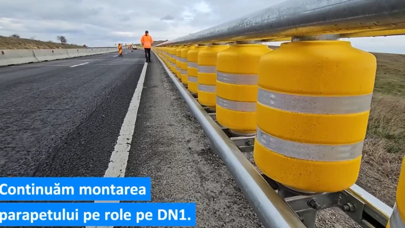 Drumuri mai sigure în România: Continuă montarea de parapet pe role pe DN1