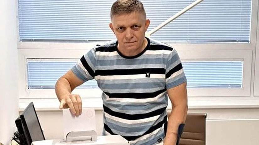 Prim-ministrul slovac Robert Fico a votat în spital la alegerile europarlamentare. El nu a uitat să acuze Occidentul că provoacă Rusia