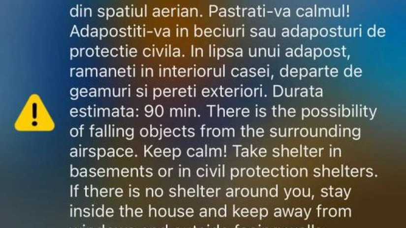 Mesaj RO-ALERT pentru locuitorii din nordul județului Tulcea: 