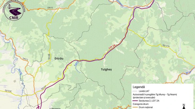 Autostrada Unirii A8: A fost trimisă la ANAP documentația pentru lotul Ditrău - Grințieș, care include 19 tuneluri. Va costa peste 6 mld. lei