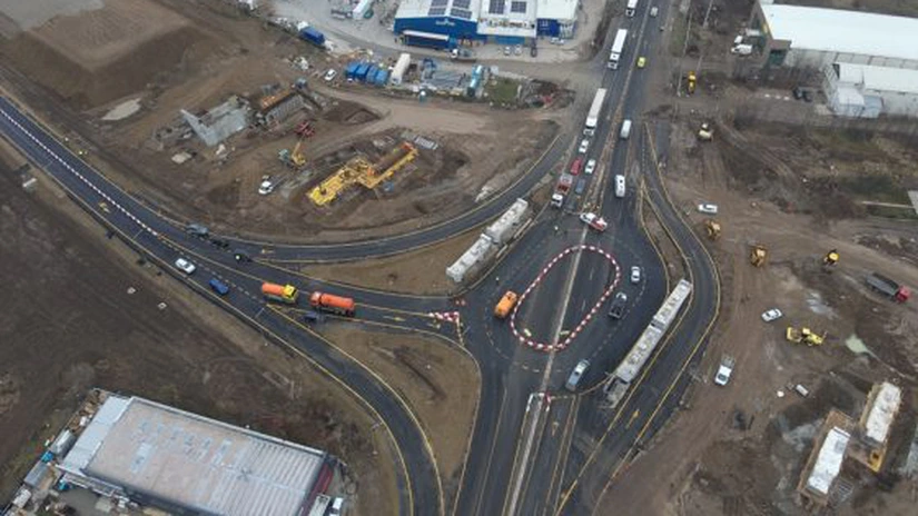 Autostrada Bucureștiului A0. Au fost montate primele grinzi la pasajul peste DN2 VIDEO