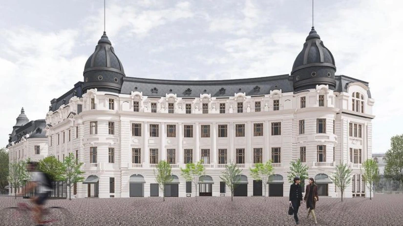 FOTO Nicușor Dan a semnat autorizația pentru restaurarea Palatului BCR din centrul Bucureștiului în hotel de 5 stele