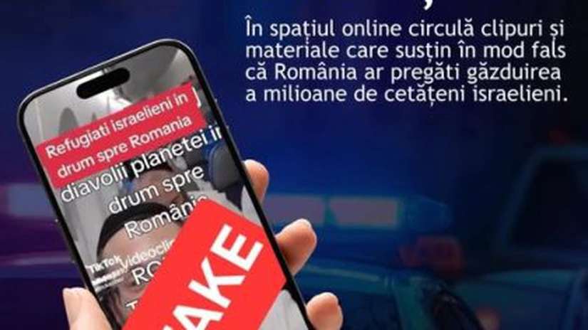 DNSC atrage atenția cu privire la diseminarea unor informații false potrivit cărora Romania pregătește găzduirea a milioane de cetățeni israelieni