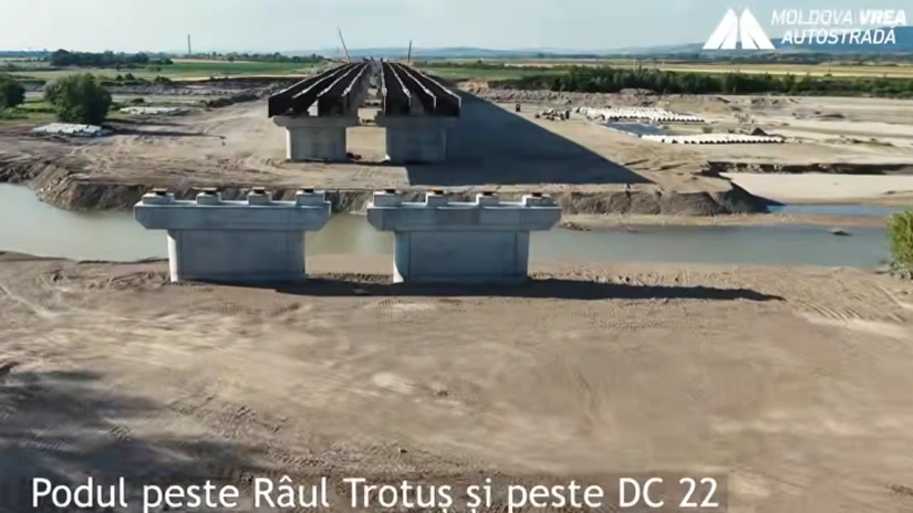 VIDEO Autostrada A7 Focșani - Bacău: Progres remarcabil al UMB la podul peste Trotuș - asociație