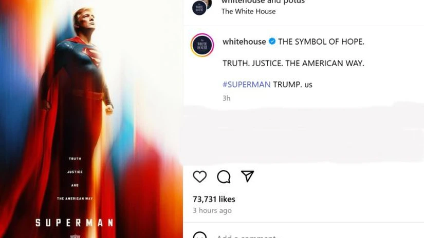 Trump e Superman. Imaginea postată de Casa Albă pe social media
