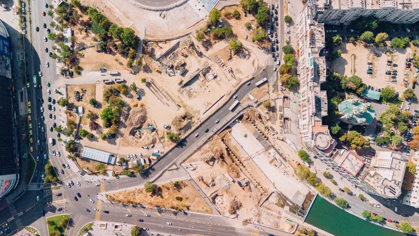 Noi imagini de pe șantierul de la Planșeul Unirii din București. În ce stadiu sunt lucrările