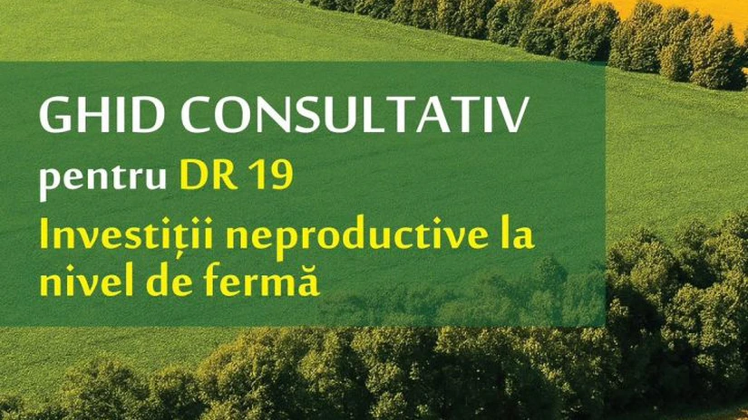 AFIR a publicat în dezbatere publică Ghidul de finanțare a investițiilor neproductive din ferme