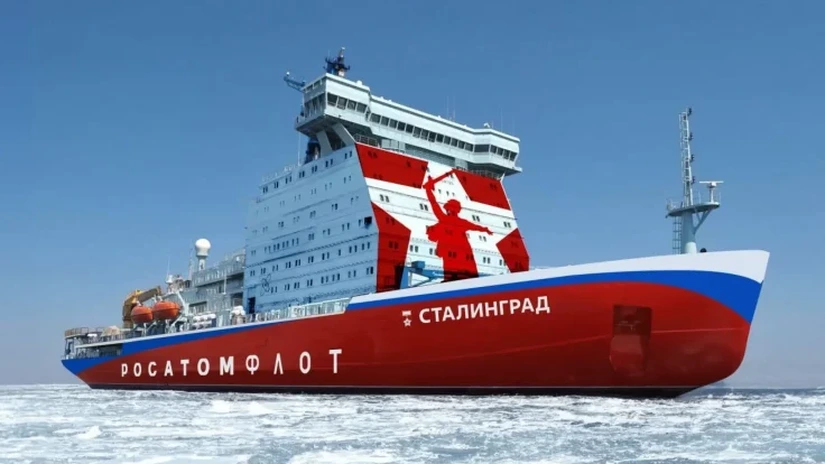 Putin anunţă o Rusie mai puternică în Arctica la lansarea construcției spărgătorului de gheaţă nuclear Stalingrad