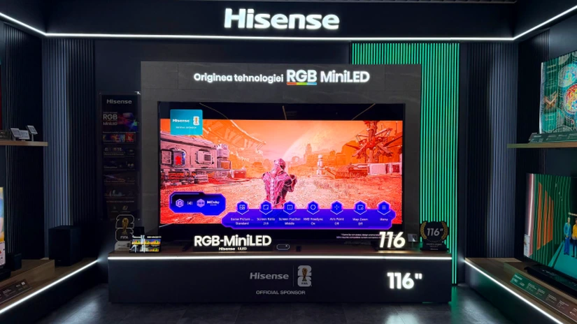 Hisense lansează în România cel mai mare televizor MiniLED din lume. Unde este expus