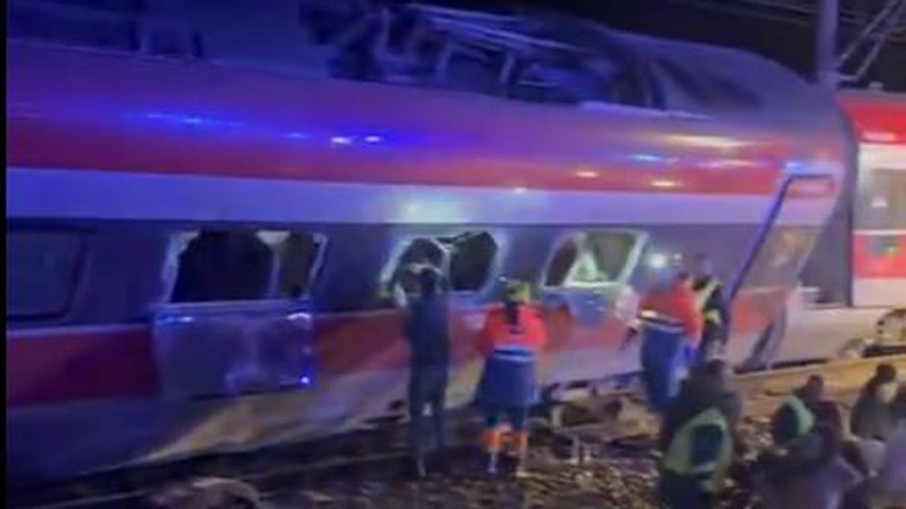 Accident feroviar cu două trenuri de mare viteză în Spania. Sunt deja raportați 5 morți VIDEO