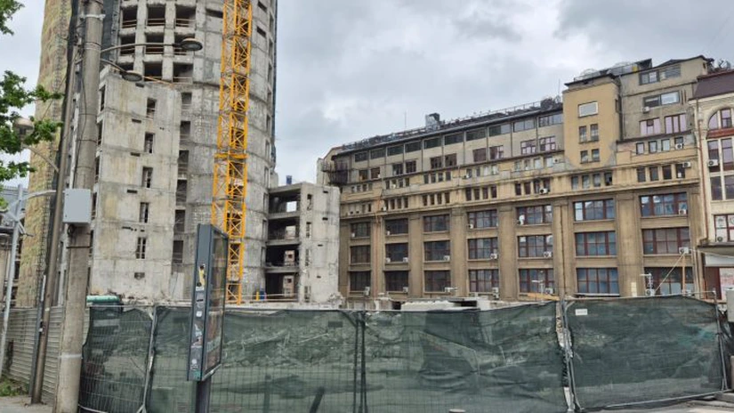 FOTO Clădire istorică, pusă la pământ în centrul Capitalei. Investiție de zeci de milioane de euro plănuită de AFI în fostul sediu Bancorex