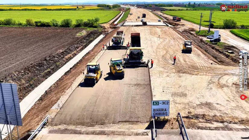 VIDEO Autostrada Transilvania: Selina lucrează cu peste 430 de muncitori pe lotul Chiribiș - Biharia, ajuns la 42%