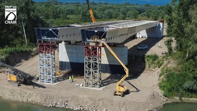 Autostrada Unirii A8. Cum mai arată podul peste Prut de la Ungheni, început în primăvara anului trecut