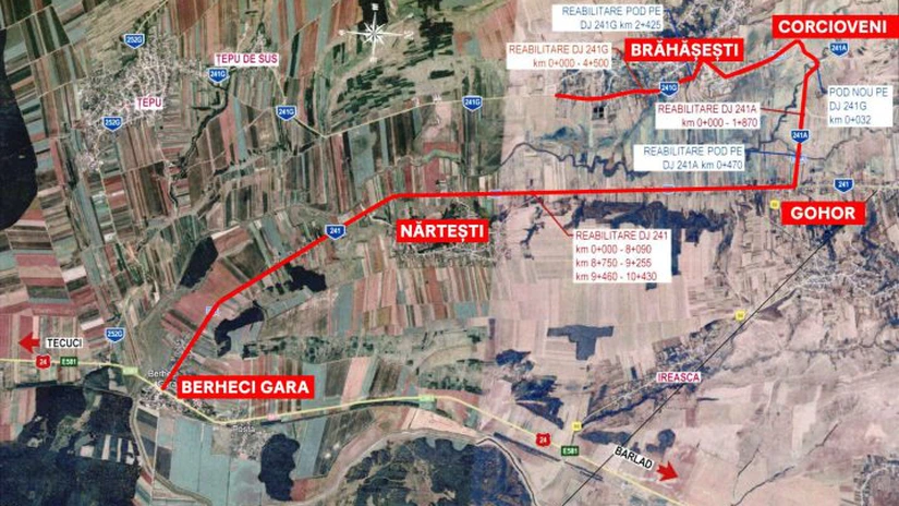 CJ Galați a semnat contractul de atribuire a lucrărilor de modernizare a axei rutiere dintre Berheci și Brăhășești, în valoare de 111 milioane de lei